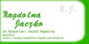 magdolna jaczko business card