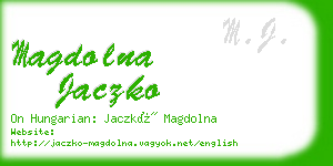 magdolna jaczko business card